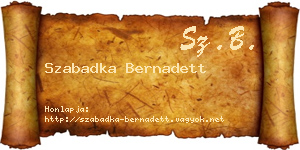 Szabadka Bernadett névjegykártya