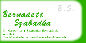 bernadett szabadka business card